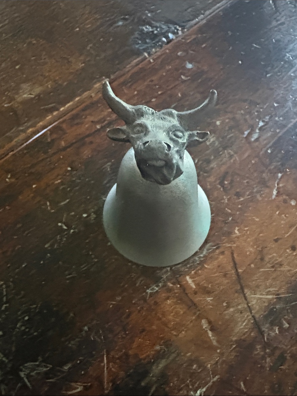 Vintage Pewter Cow Steer Head Shot Cup